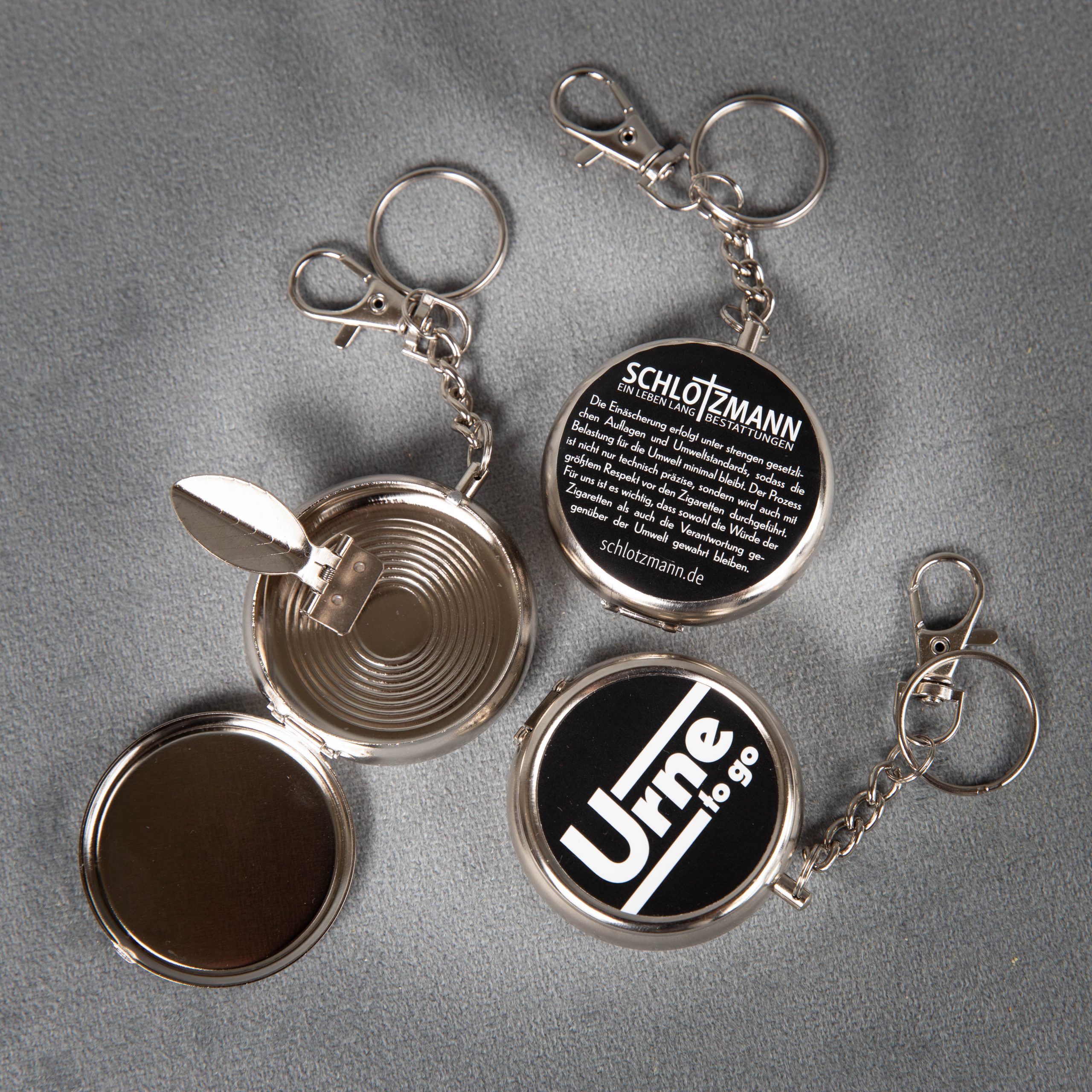 Taschenaschenbecher  "Urne to go" - Schlotzmann Bestattungen